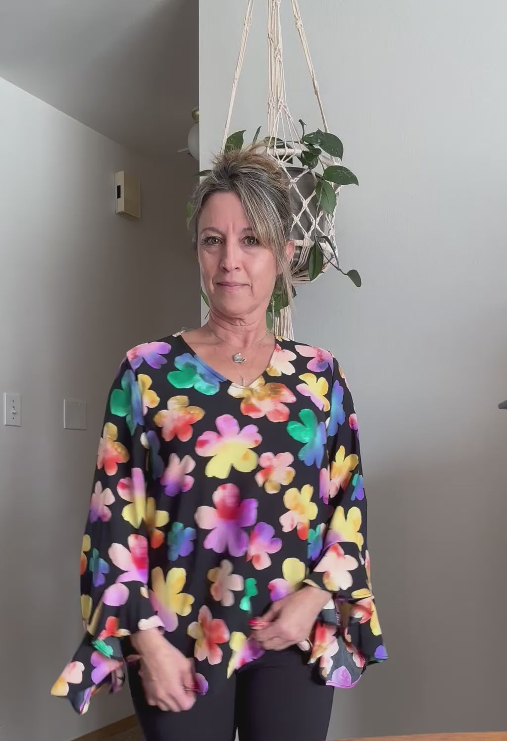 Floral Bell sleeve blouse